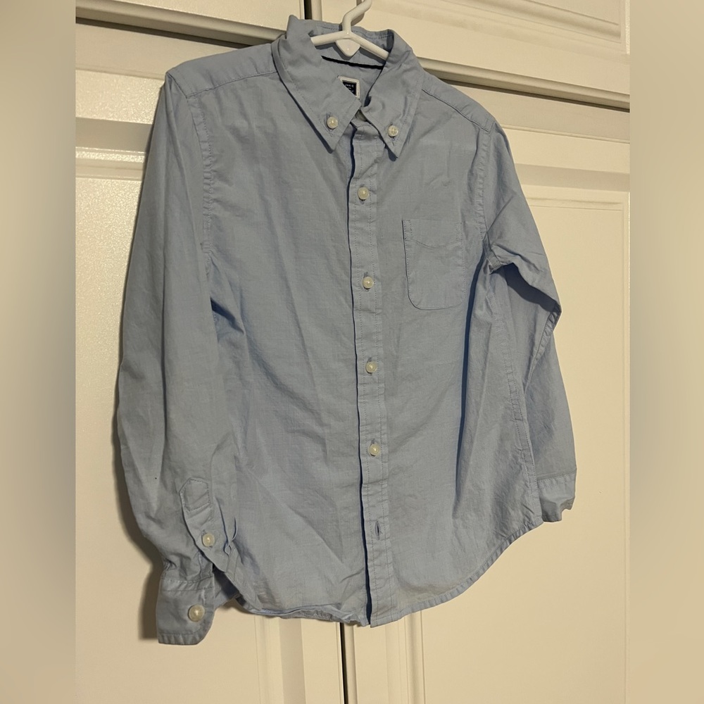 Janie and Jack light blue cotton button down, kids size 5